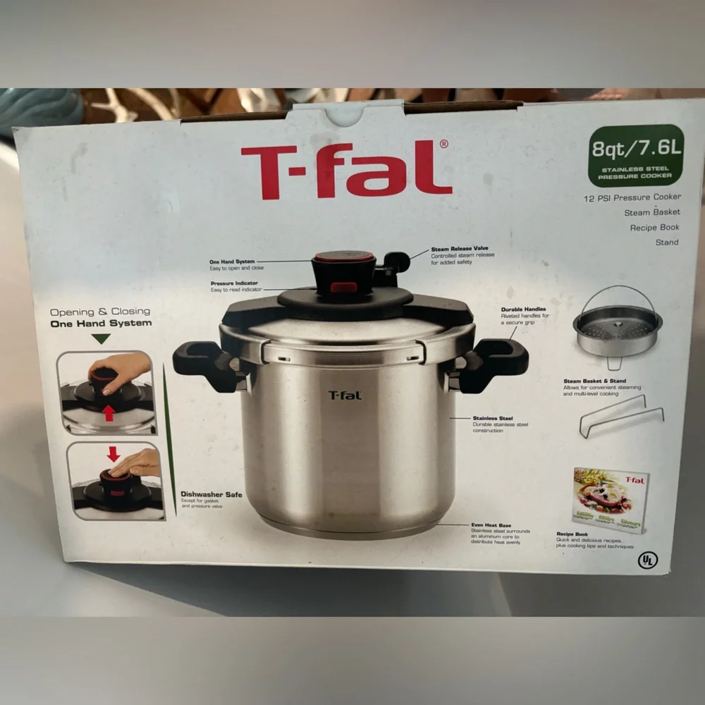 T-fal Clipso Stainless Steel Pressure Cooker 8 Quart